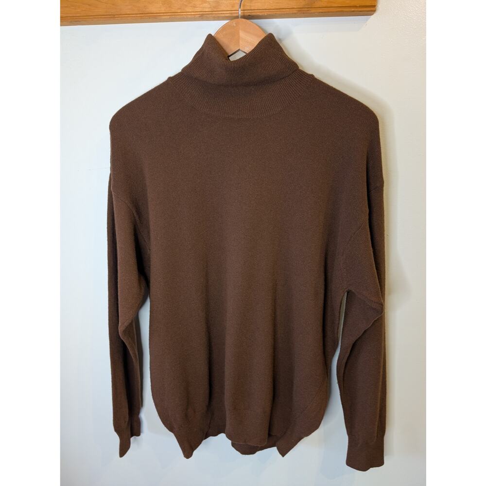 United Colors of Benetton Vintage Brown Virgin Wool Turtleneck Sweater Mens S